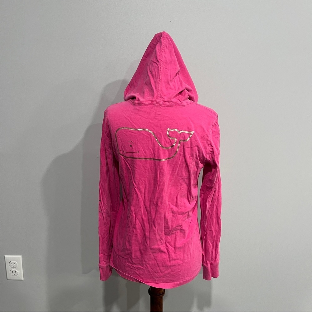 Vineyard Vines Pink Girls Large Longsleeve Hoodie T Shirt Size 14 - Picture 4 of 4